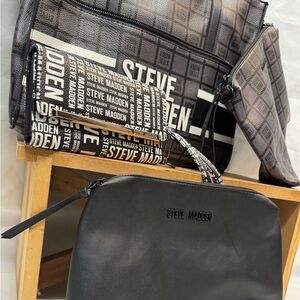 Steve Madden never full tote bag set with crossbody bag and little zipper pouch